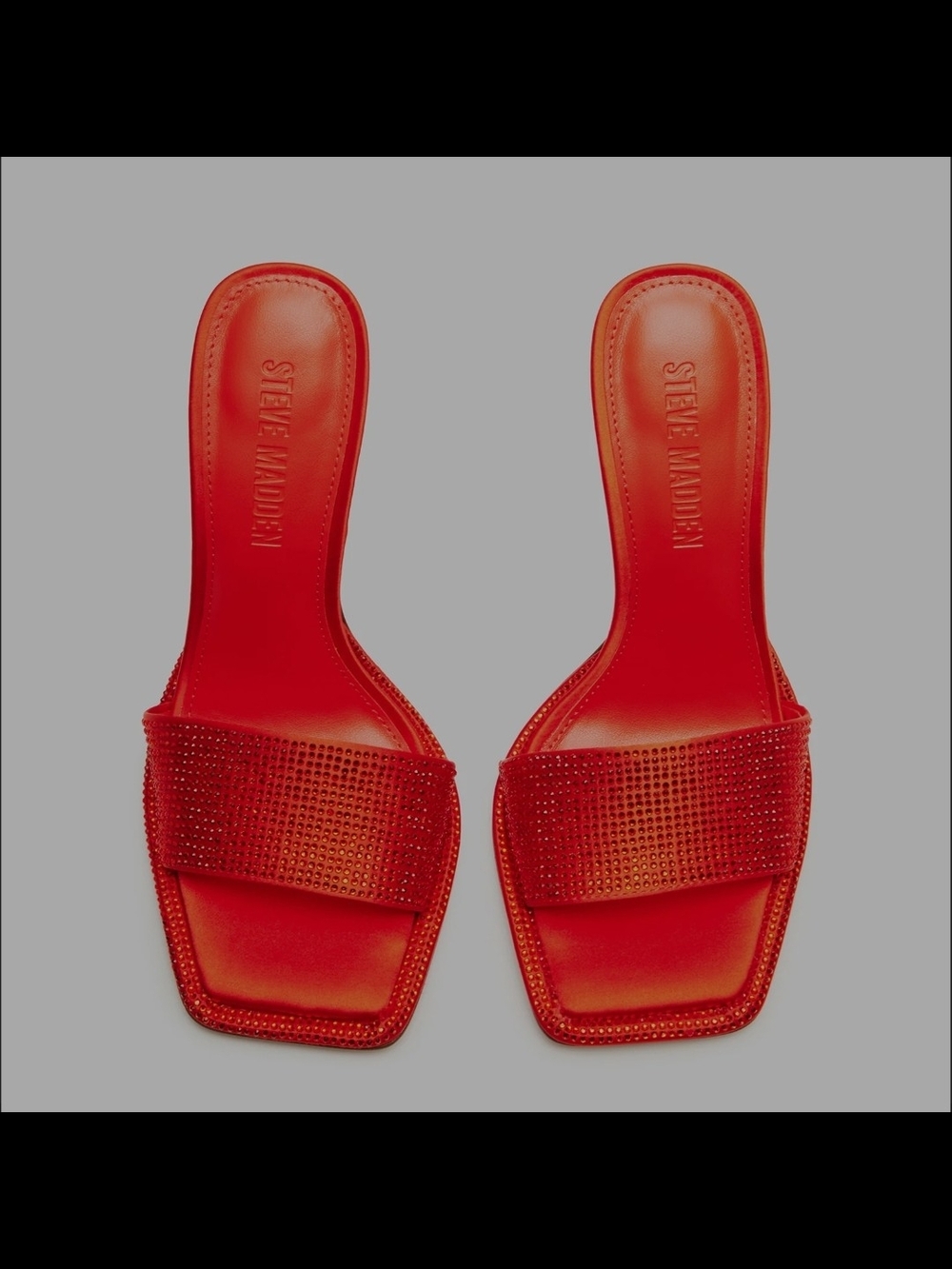 Steve Madden Yara Orange Embellished Slide Sandals - Picture 4 of 6